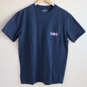 Vineyard Vines Cape Cod Mens T Shirt Navy Blue Pocket Logo‎ Graphic S